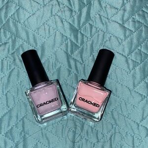 CRACKED Nail Polish Duo - Pale Lilac & Soft Peach